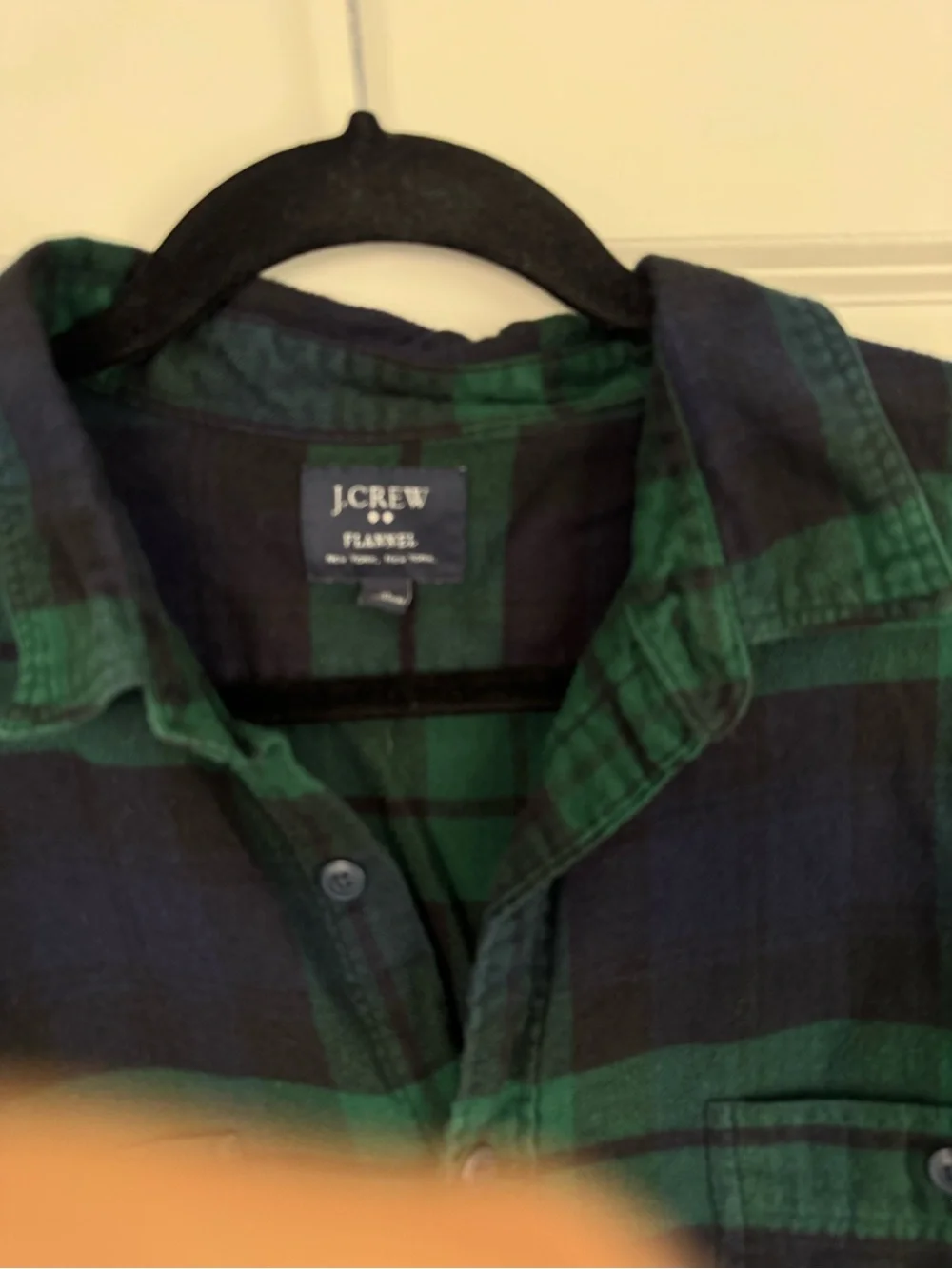 J. Crew Green and Navy Flannel Shirt